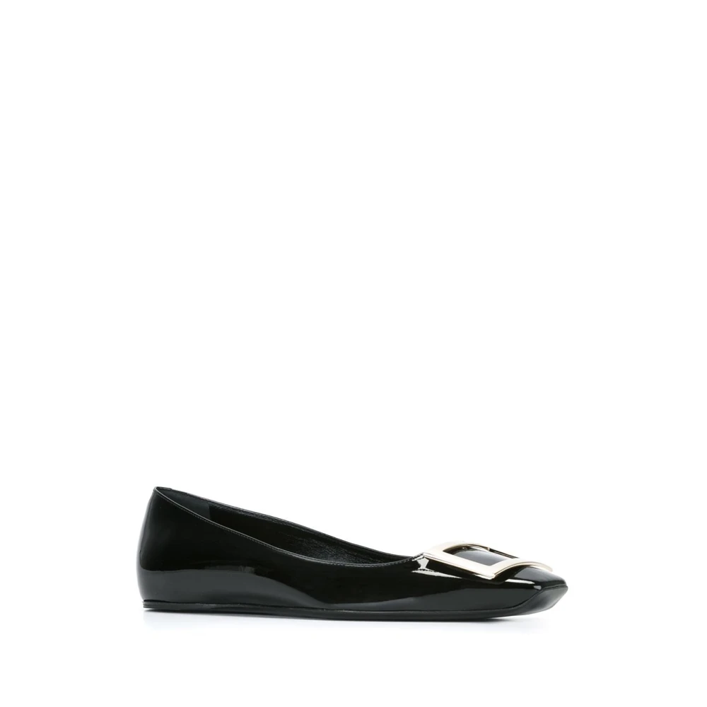 Roger Vivier Zwarte lakleren gesp ballerina's Black Dames