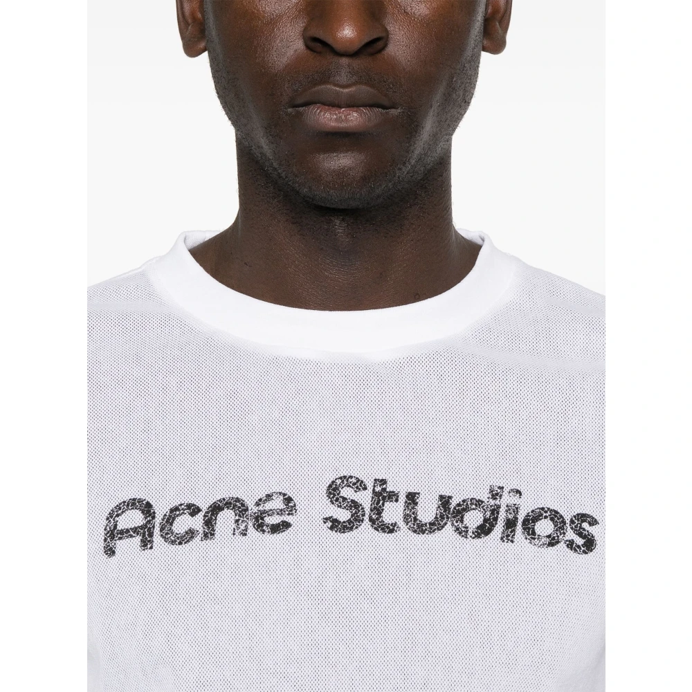 Acne Studios Grafische Print Longsleeve T-Shirt White Heren