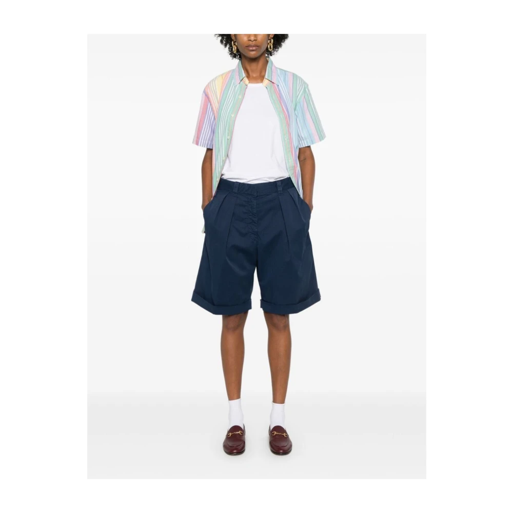 Aspesi Blauwe Denim Shorts Blue Dames