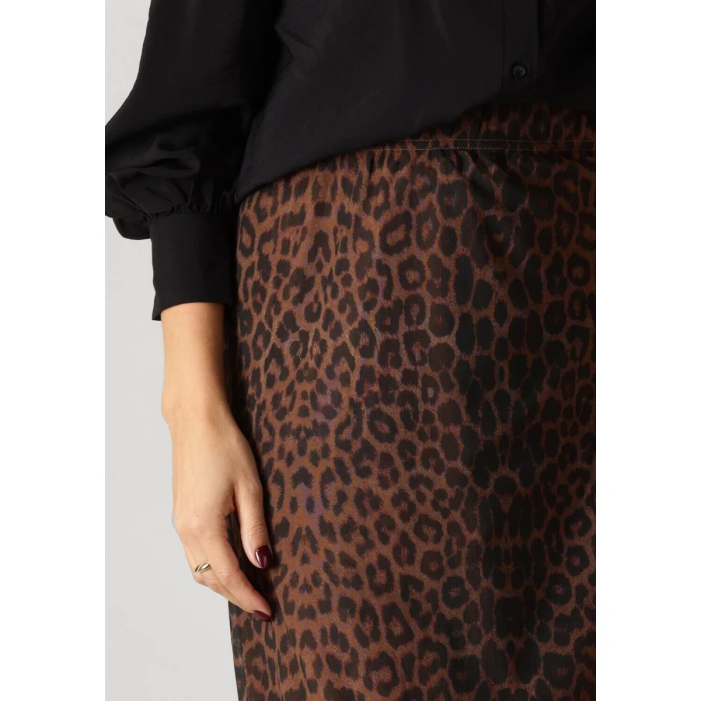 Refined Department Luipaardprint Maxi Rok Jasmijn Brown Dames