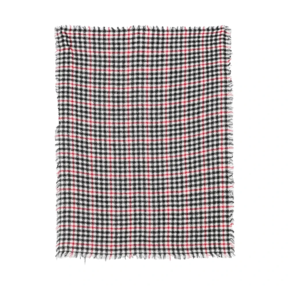 Faliero Sarti Houndstooth Wintersjaal Zwart Rood Multicolor Dames