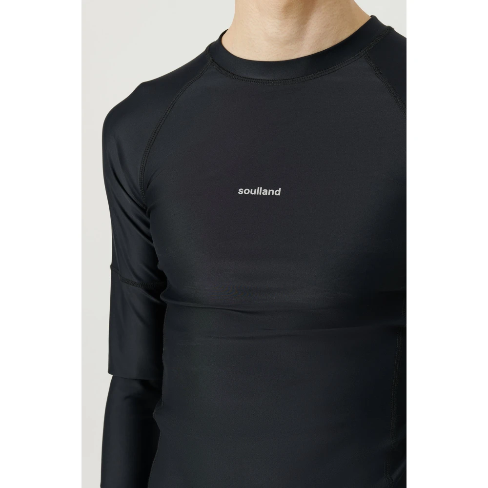 Soulland Oranje Zwart Swim Top Raglan Mouwen Black Unisex