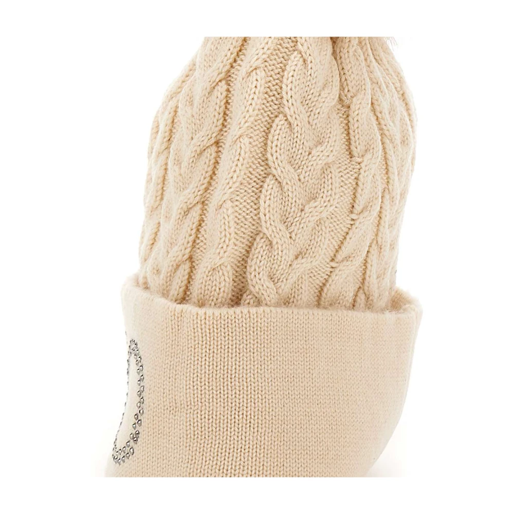 Liu Jo Pom-Pom Gebreide Beige Muts Beige Dames