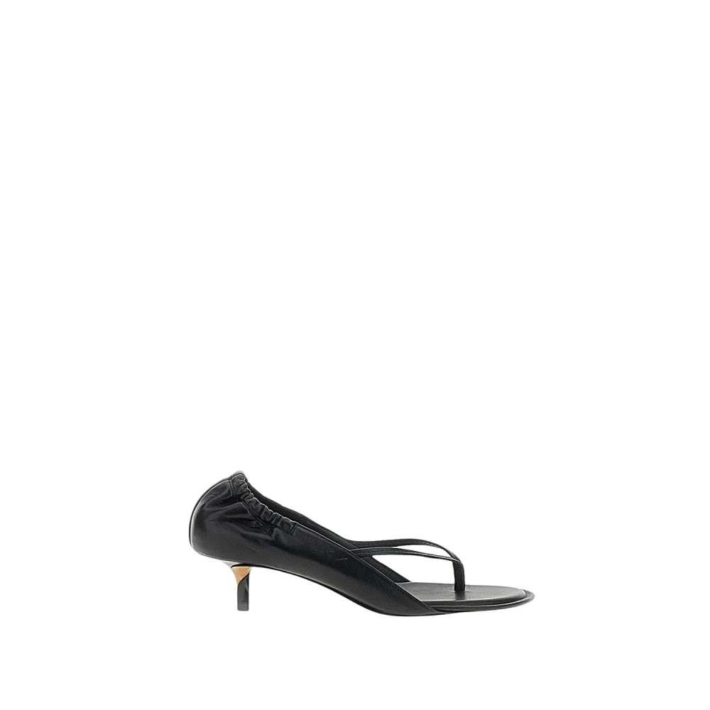 Jacquemus Black Heeled Mules, Female, 7 Uk, Low Sandals