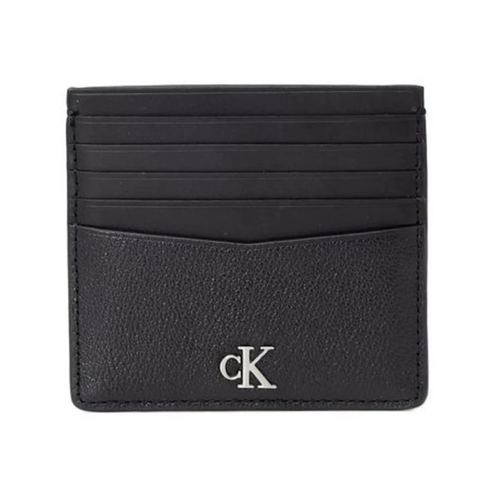 Calvin Klein Läderkorthållare plånbok Black, Herr