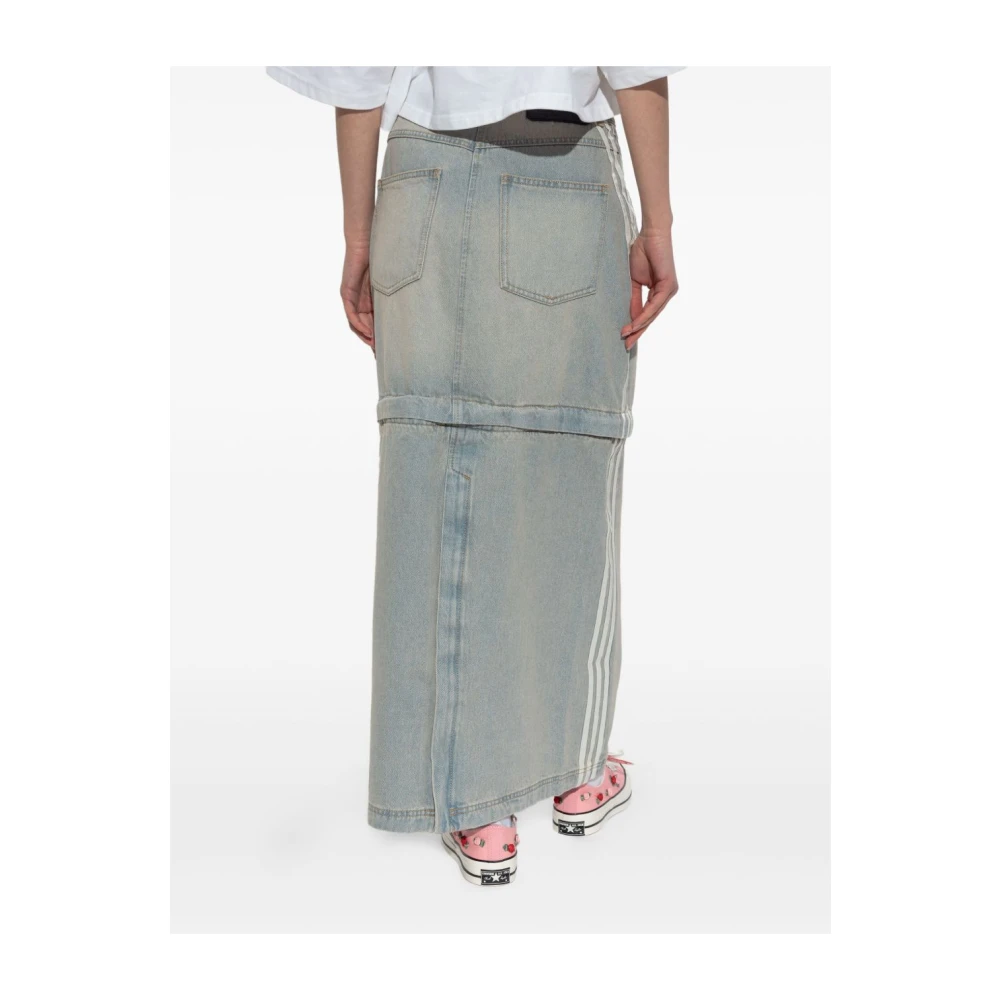 Adidas Denim Rok met Strepen Blue Dames