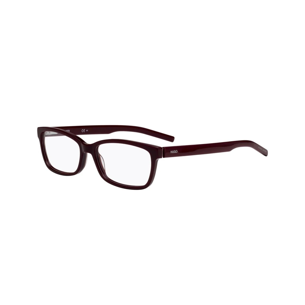 Hugo Boss Bordeauxrode Acetaatframes met wijzerplaat Red Dames