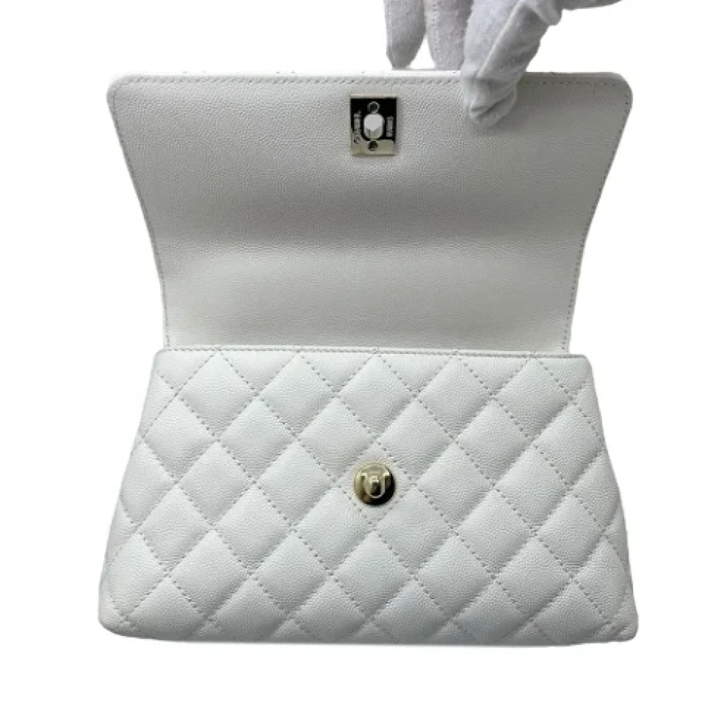 Chanel Vintage Pre-owned Leather handbags White Dames