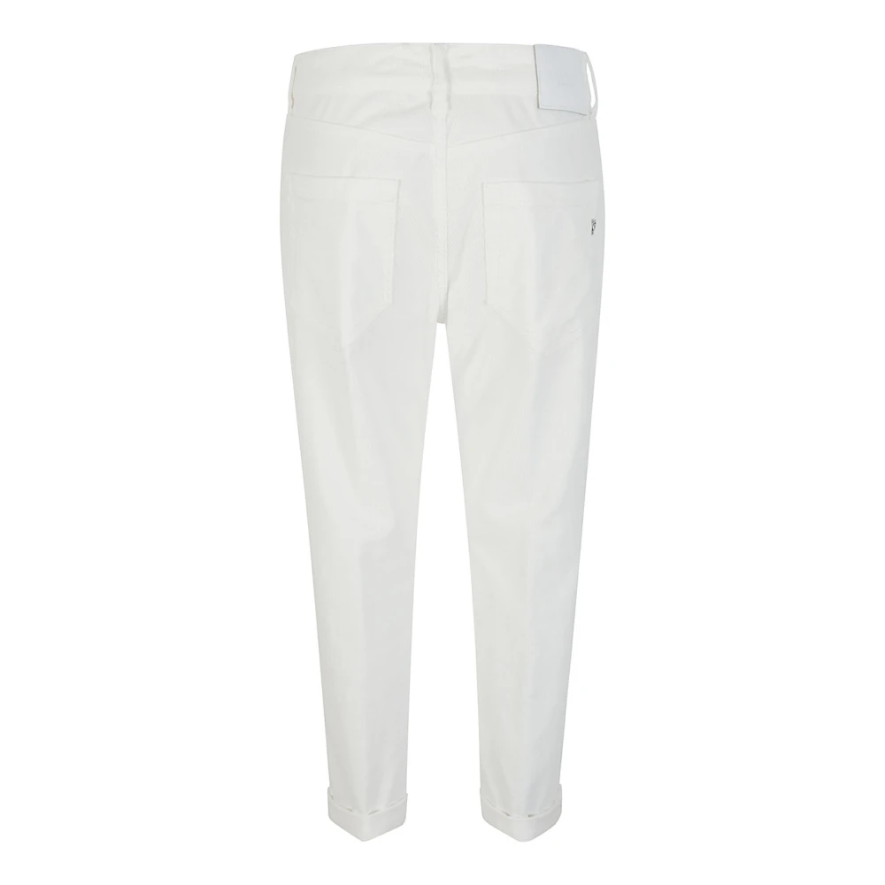 Dondup Gestreepte Cropped Broek White Dames
