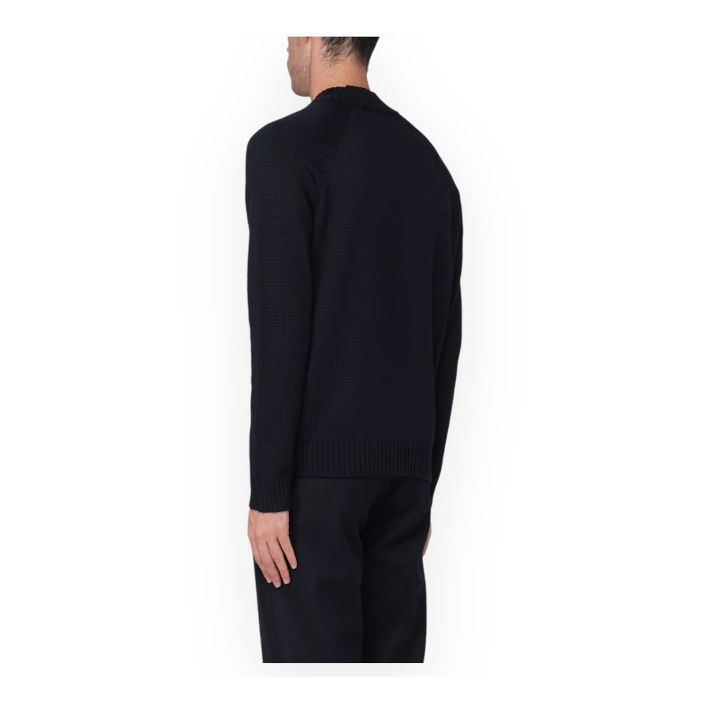 Zanone Ronde Hals Trui Blue Heren