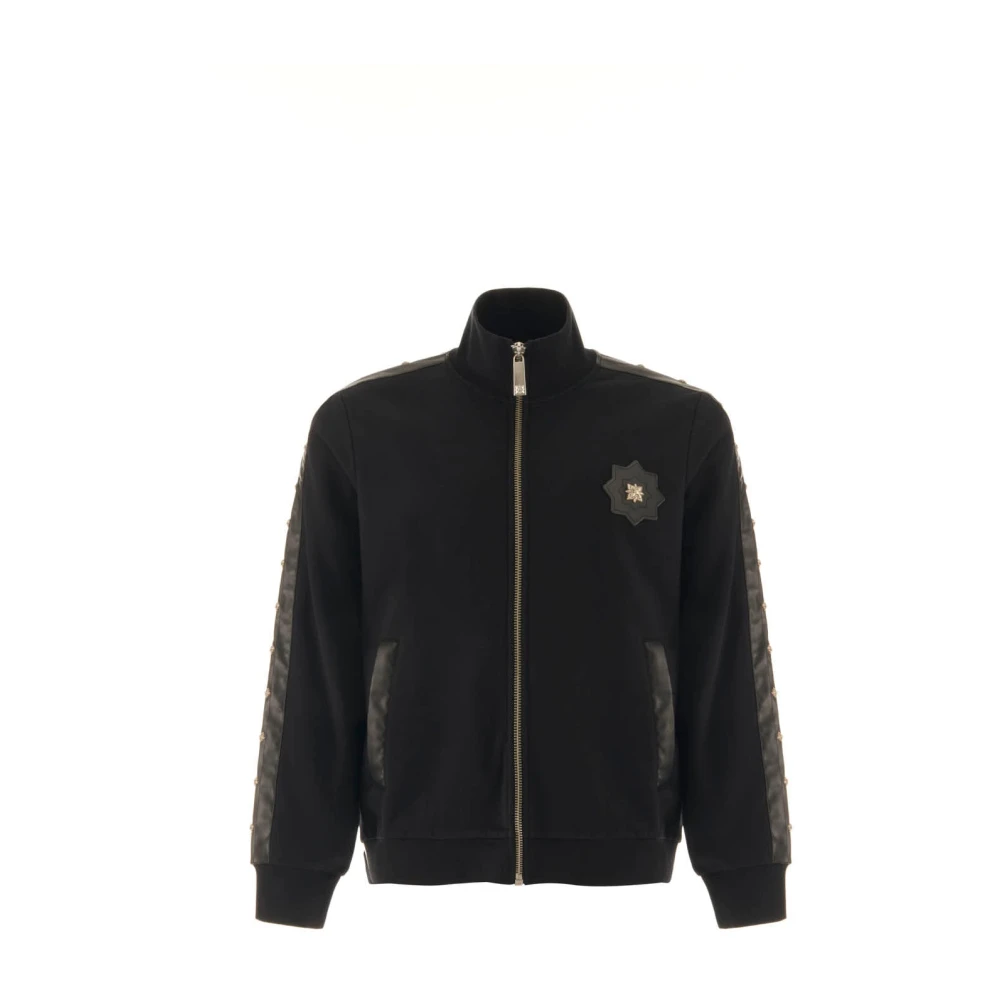 John Richmond Sweatshirt met contrasterende banden Black Heren