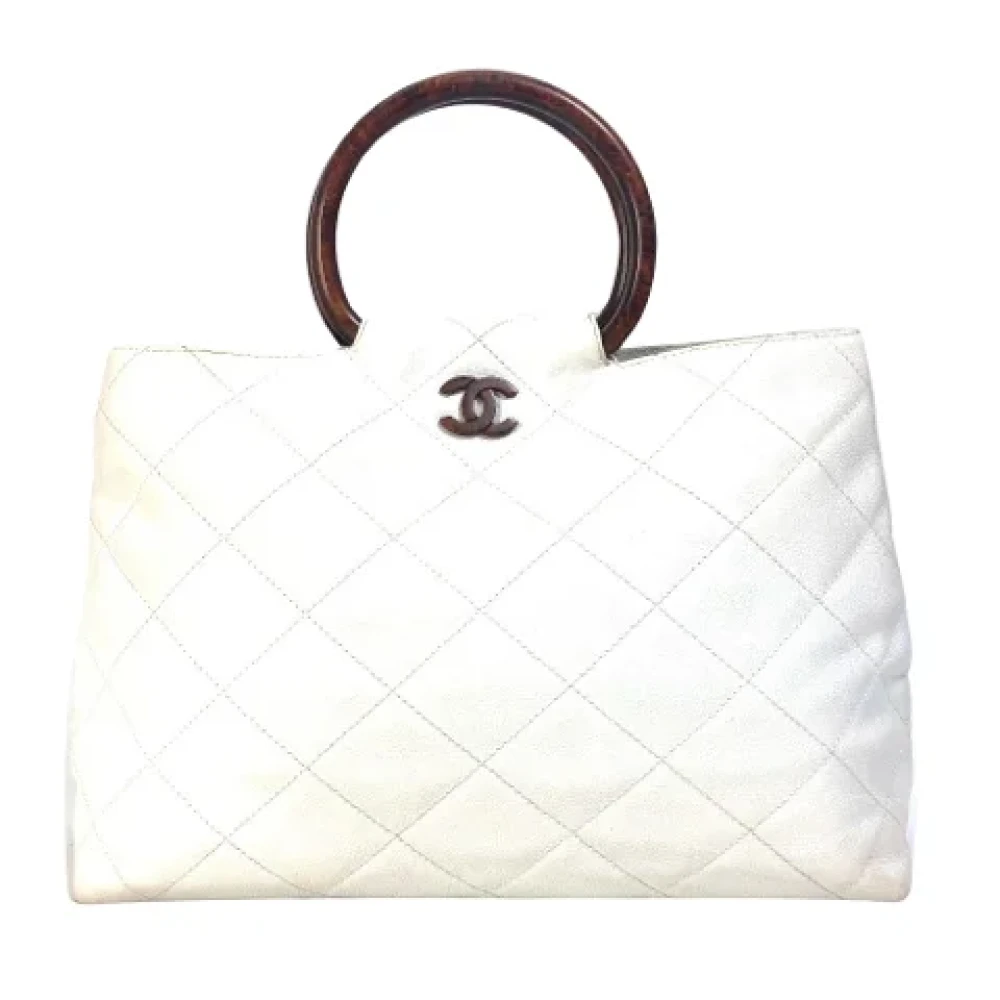 Chanel Vintage Pre-owned Leather totes White Dames
