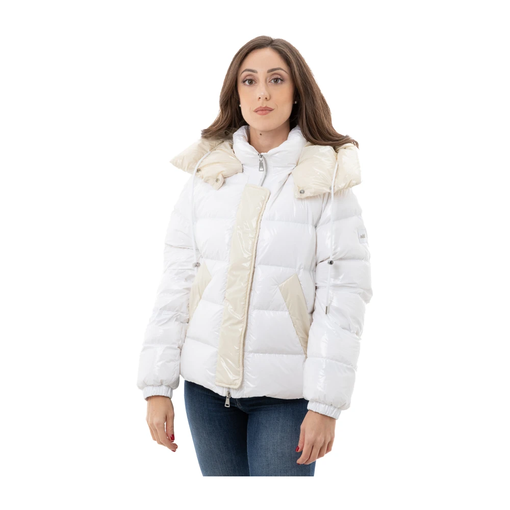 add Gewatteerde jas met afneembare capuchon White Dames