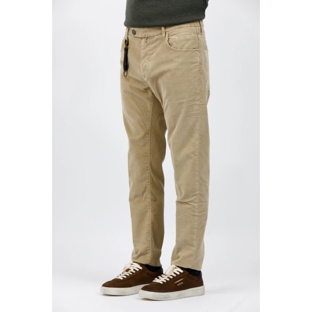Incotex Fluwelen Maatwerk Broek Beige Heren