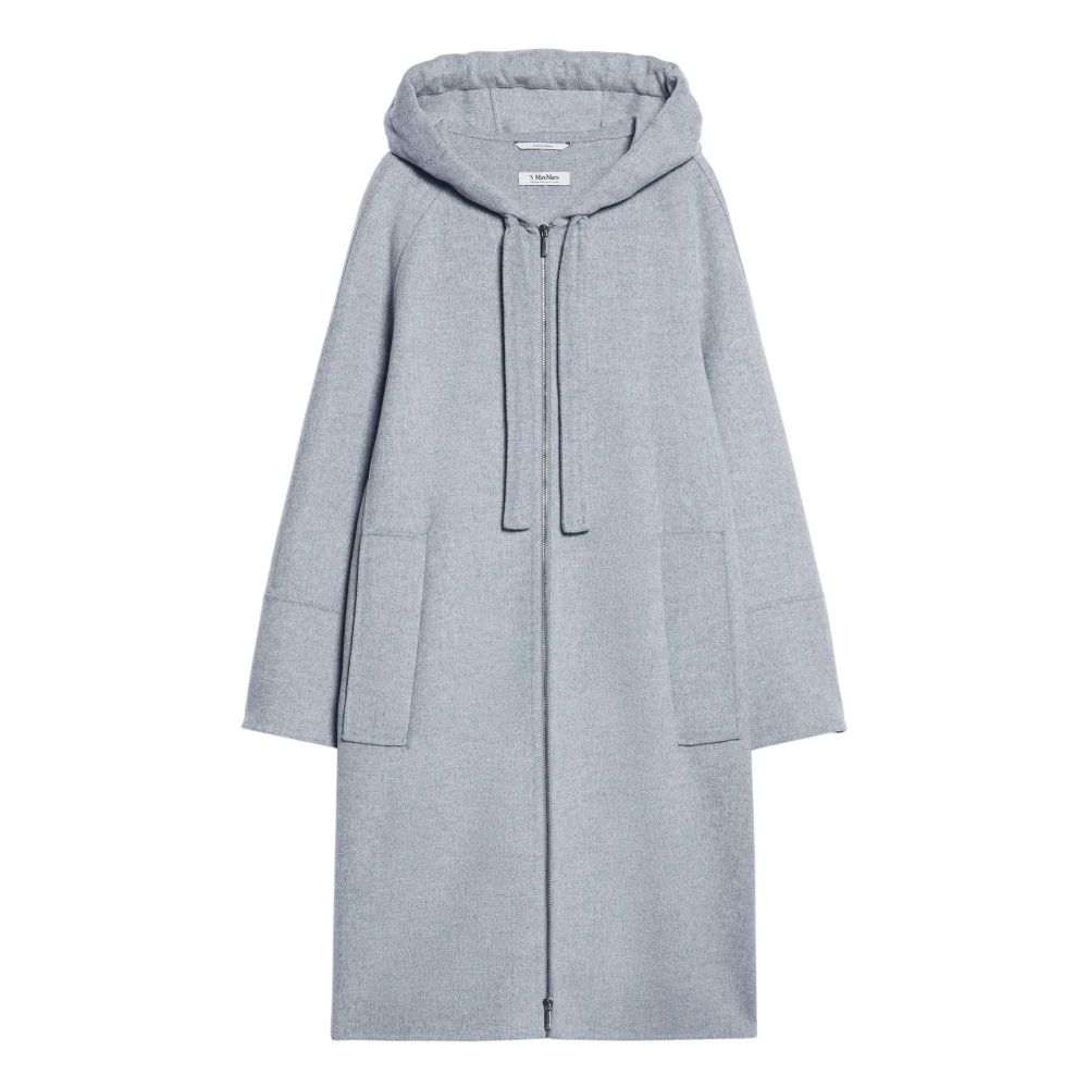 Max Mara Handgemaakte Wollen Hoodiejas Gray Dames