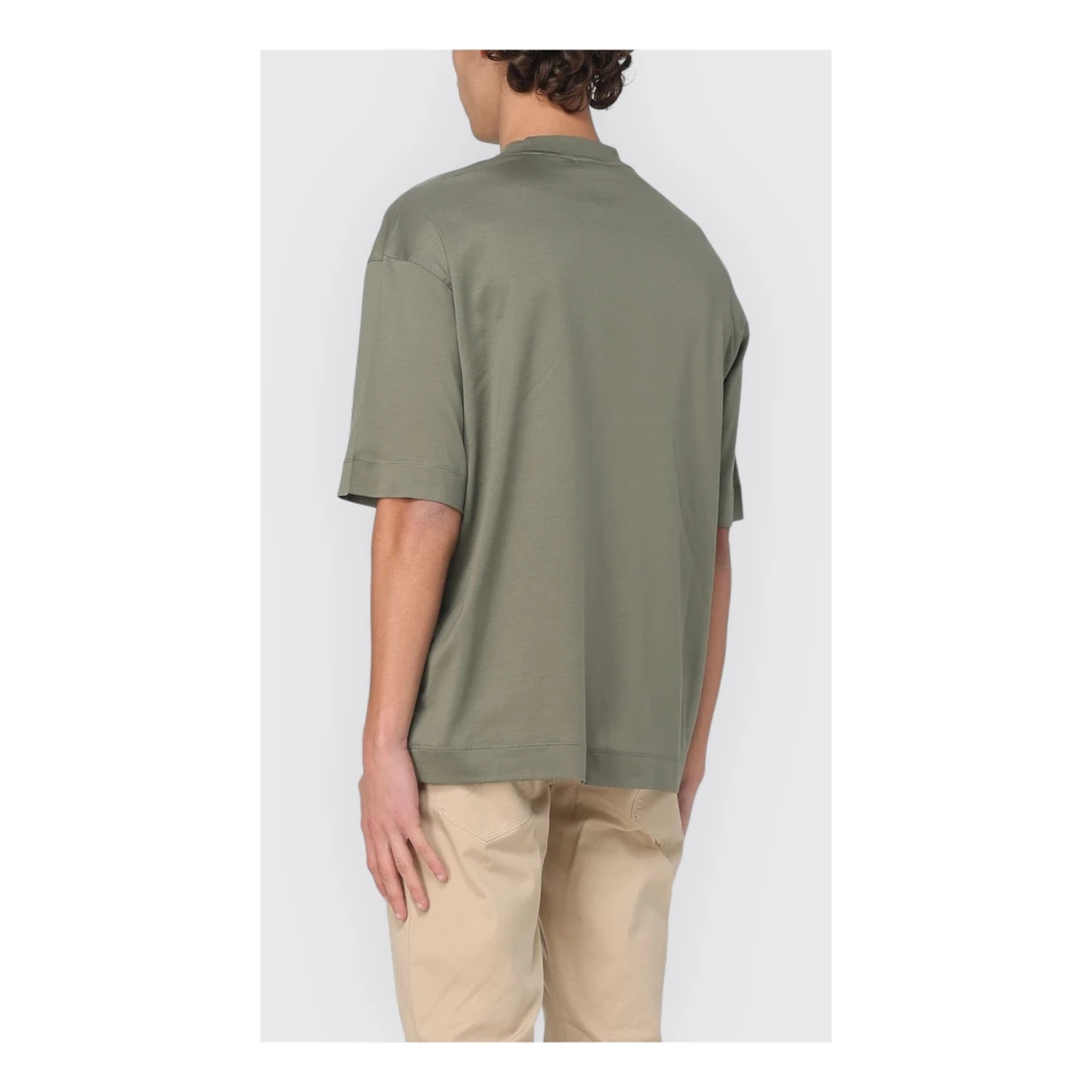 Emporio Armani Casual Katoenen T-shirt voor Mannen Gray Heren