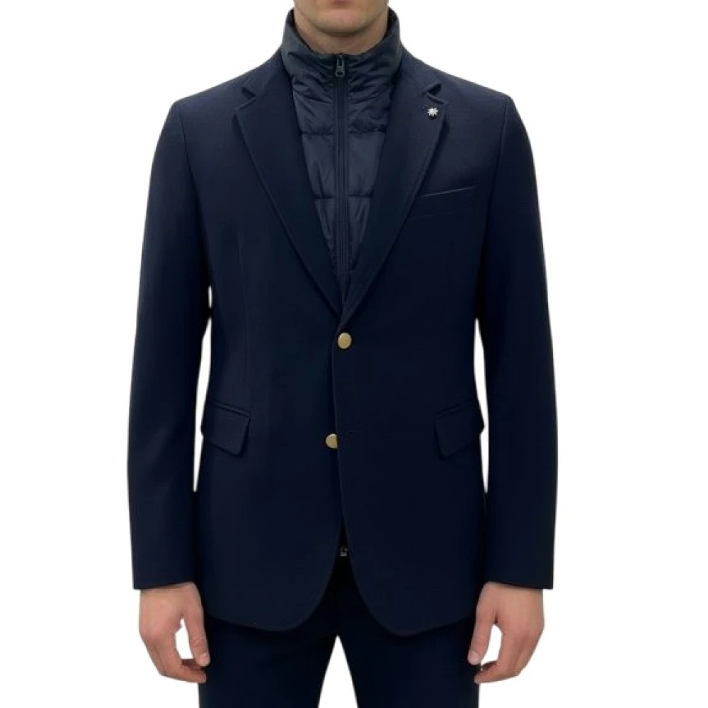Manuel Ritz Men's Blue Blazer With Gold Buttons - Blazers - Xl - Jackets