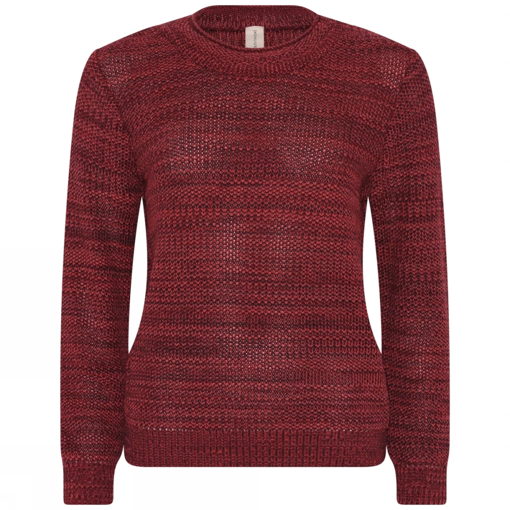 Skovhuus Gestreepte Gebreide Trui Mix Kleur Pullover Red Dames
