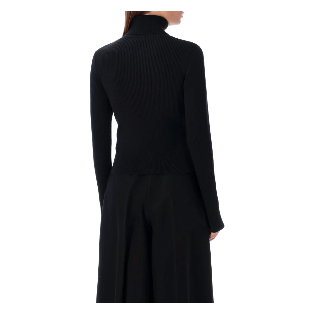 Patou Zwarte Gebreide Hoge Hals Trui Black Dames