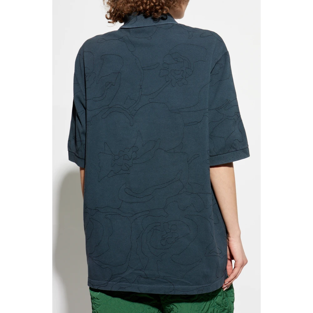 Lacoste Polo met afneembaar logo Blue Unisex