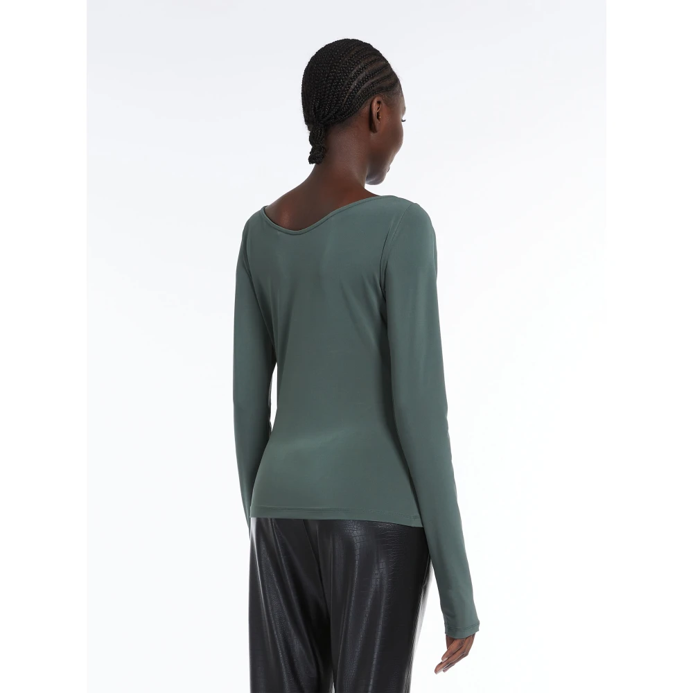 Max Mara Stretch Viscose Stof Dames Top Green Dames