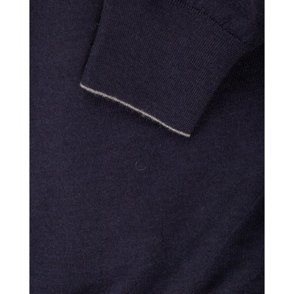 BRUNELLO CUCINELLI Cashmere Wool Turtleneck Sweater Blue Heren