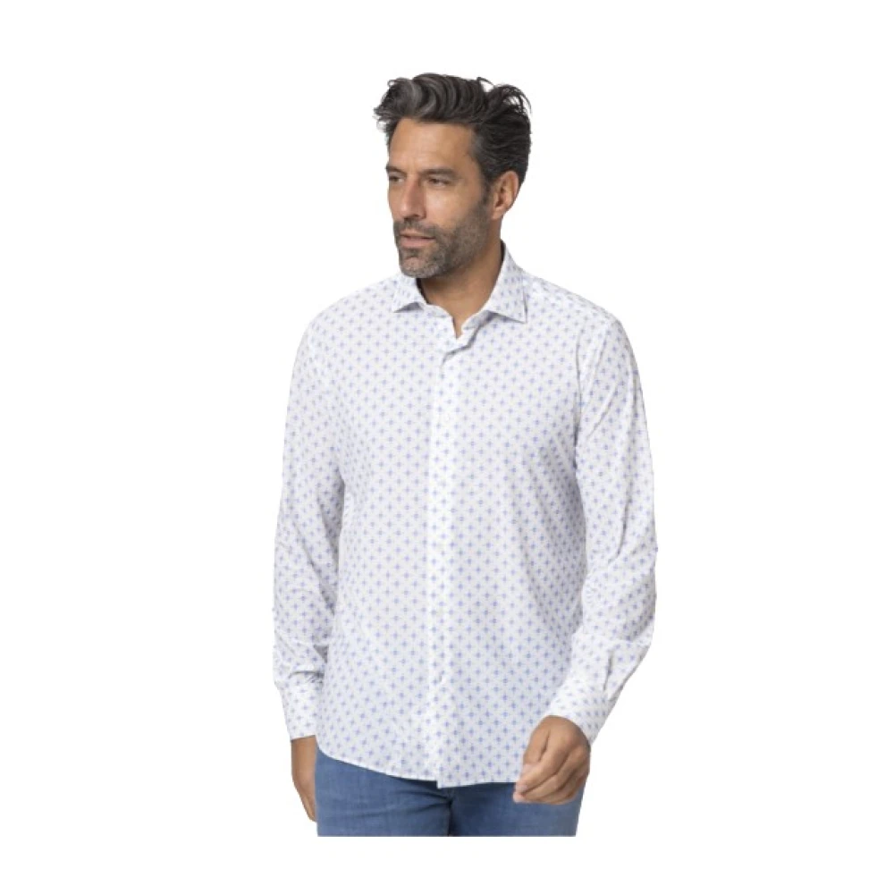 Orian Homme Blanc - Chemise He Stretch À Motifs Floraux - Chemises - Taille: L