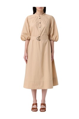 beige-a-line-midi-dress