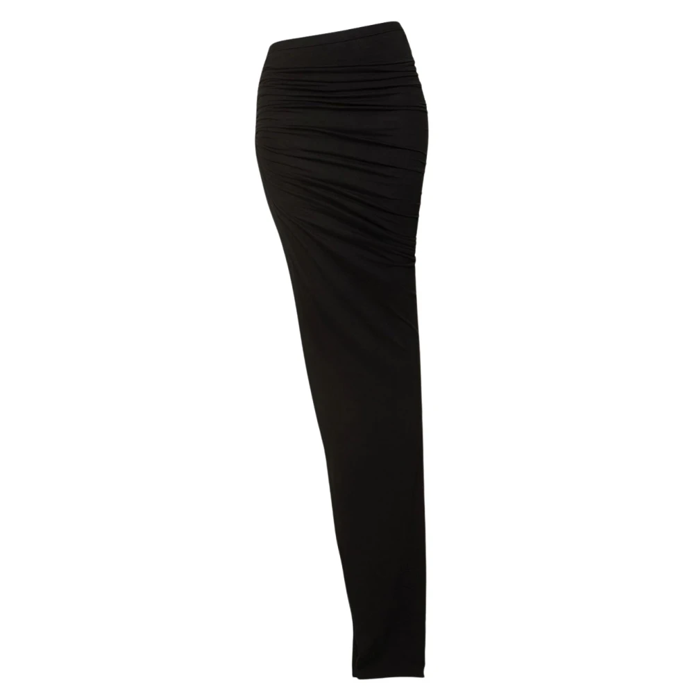 Rick Owens Zachte Edefu Lange Rok van Katoen Black Dames