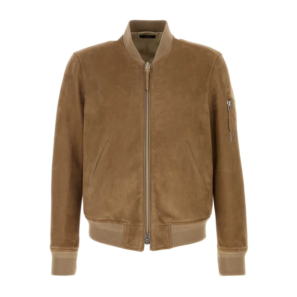 Tom Ford Men's Brown Light Suede Bomber - Leather Jackets - Xl - Jackets
