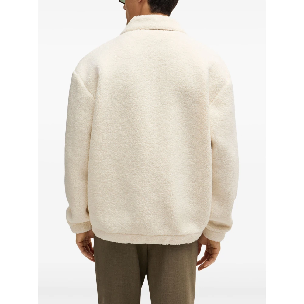 Hugo Boss Witte Open Maglia Shirt White Heren