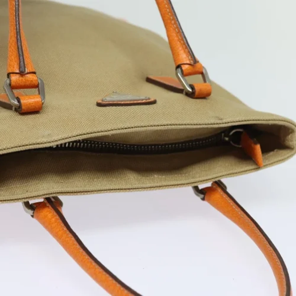 Prada Vintage Pre-owned Canvas handbags Orange Dames