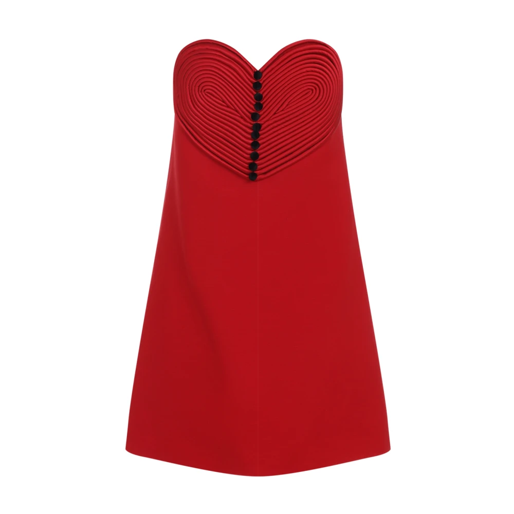 Valentino Women's Red Embroide Crepe Couture Short Dress