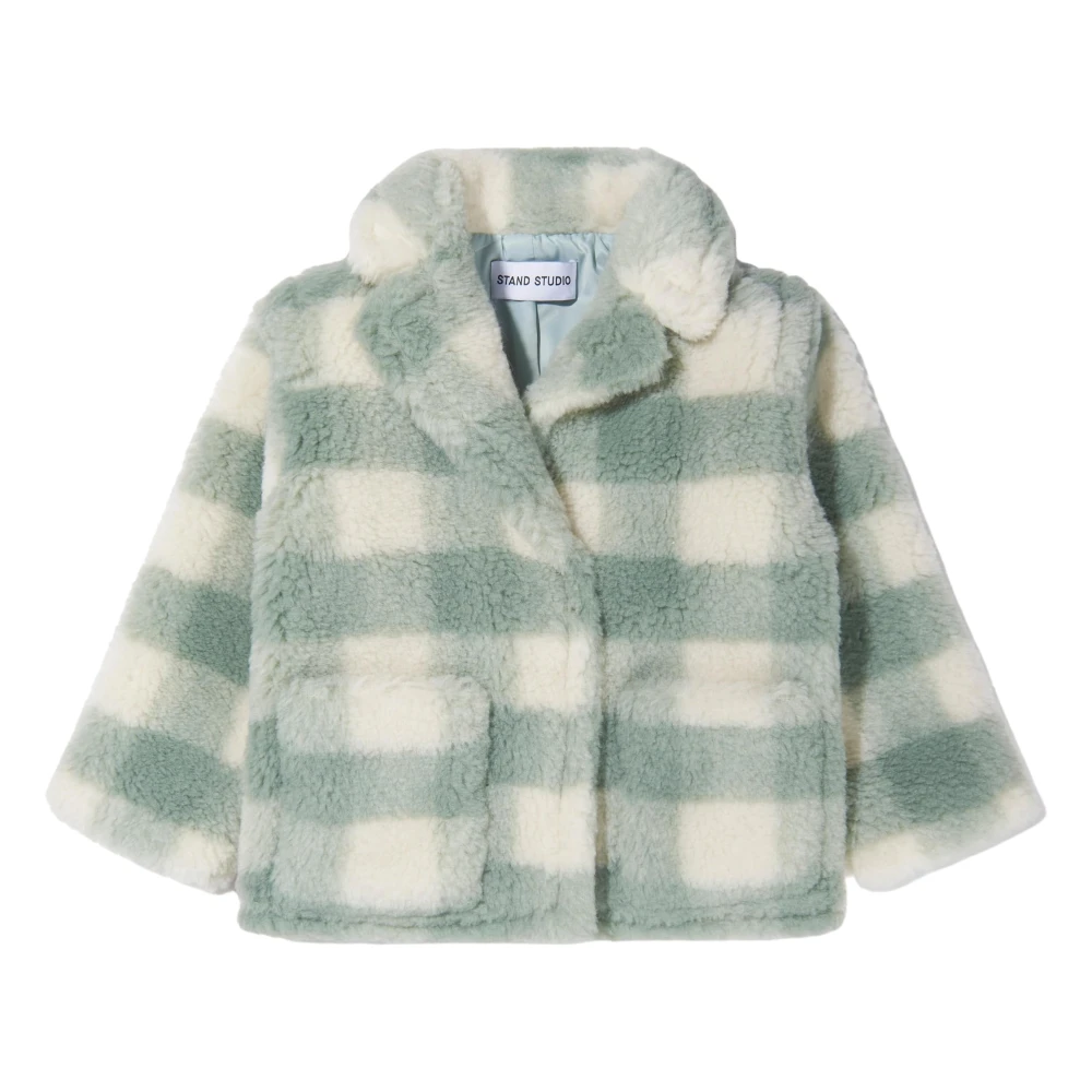 Stand Studio Women's Green Faux Fur Marina Mini Jacket