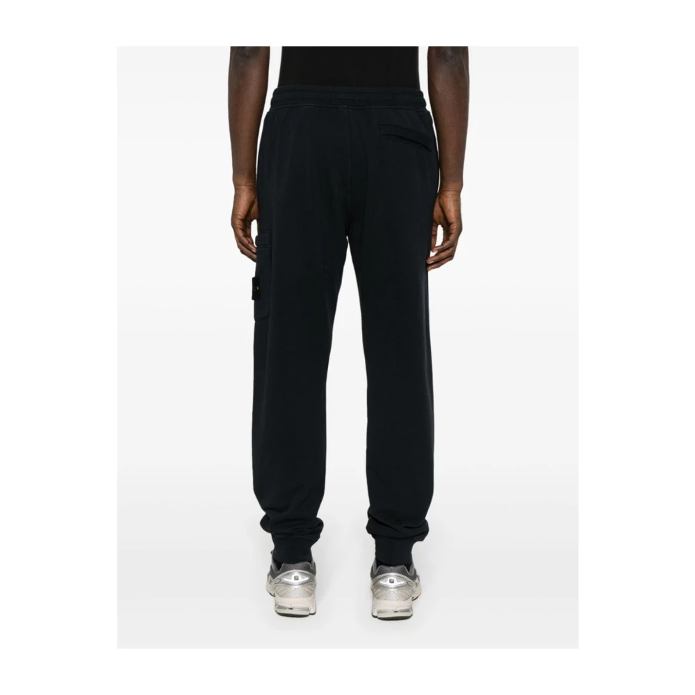 Stone Island Cargo Fleece Sweatpants Slim Fit Blue Heren