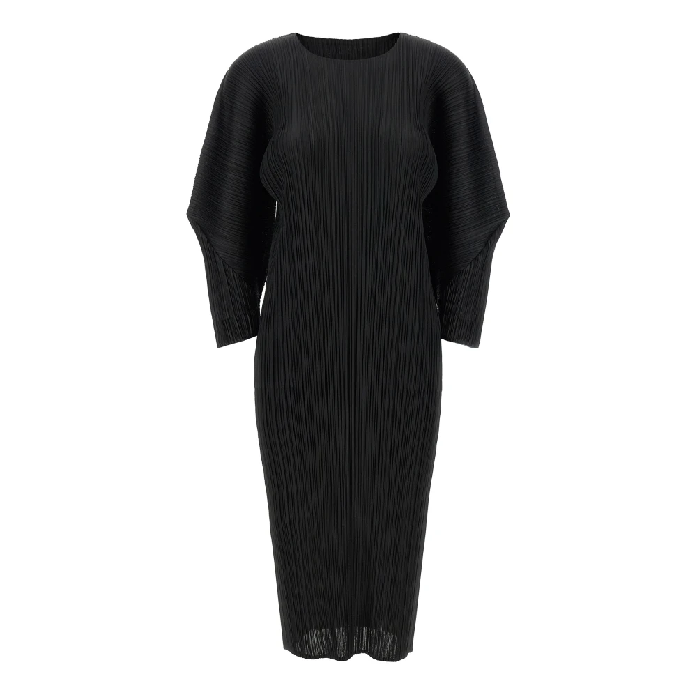 Issey Miyake Women's Black Skyline Pleated Midi Dress