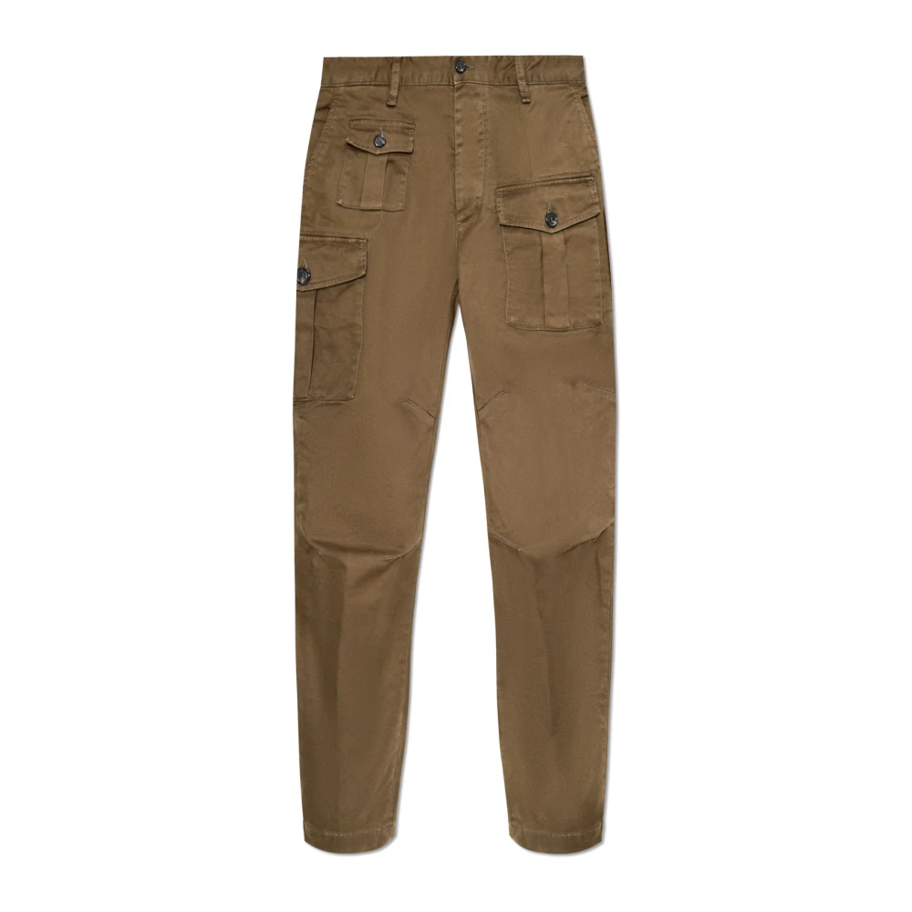 Dsquared2 , Slim-Fit Trousers, Male, Green, L, Cargo Trousers