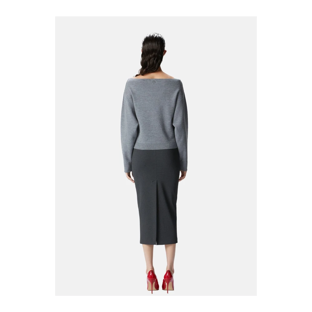 pinko Stijlvolle Gebreide Kleding Gray Dames