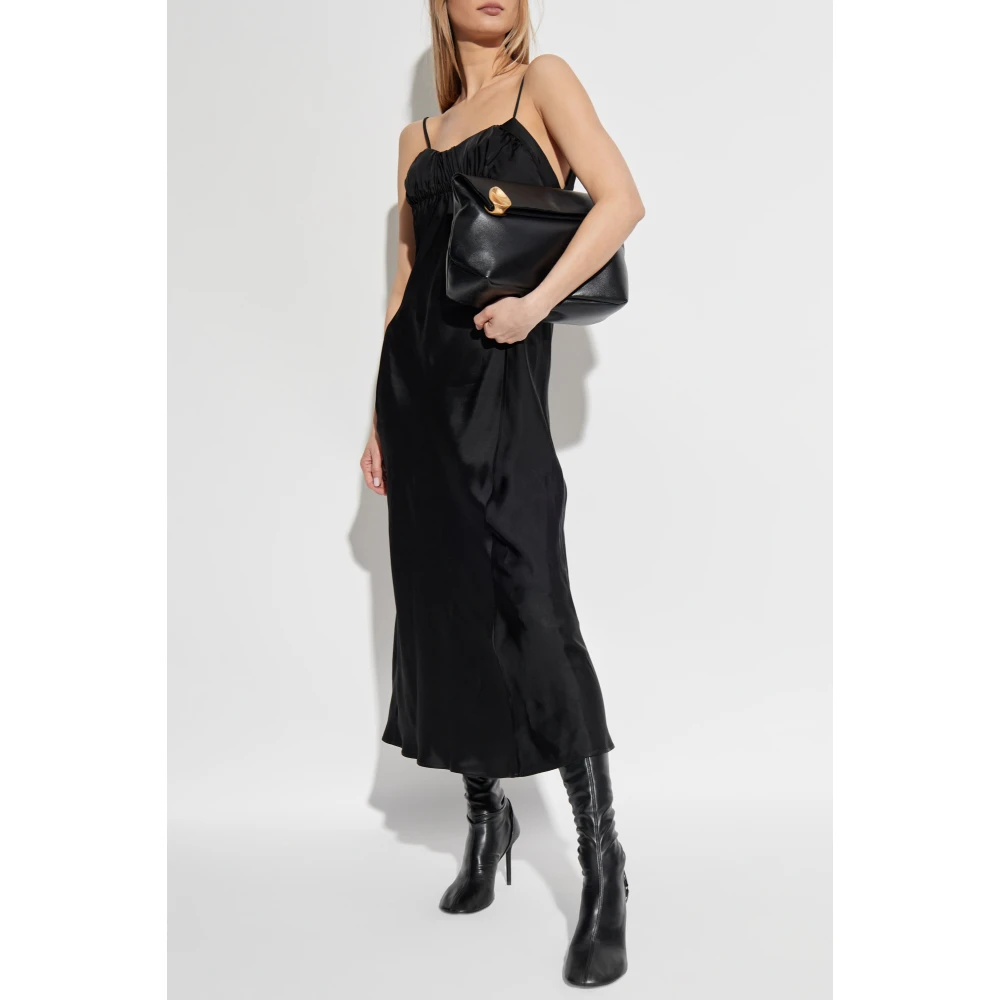 Jil Sander Jurk met decoratieve drapering Black Dames