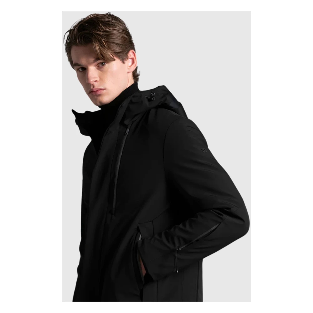Duno Zwarte Parka met 3-laags stof Black Heren