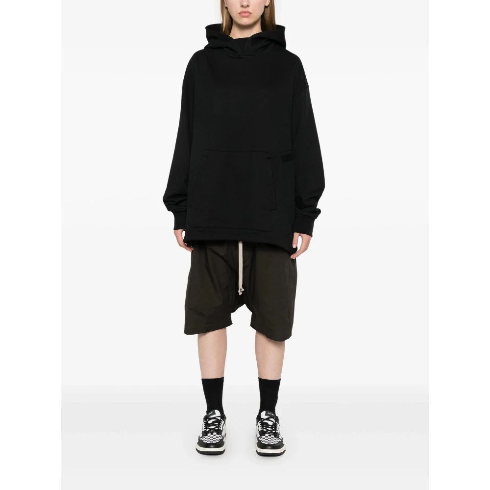 Y-3 Zwarte Loose Hoodie met Jersey Textuur Black Heren