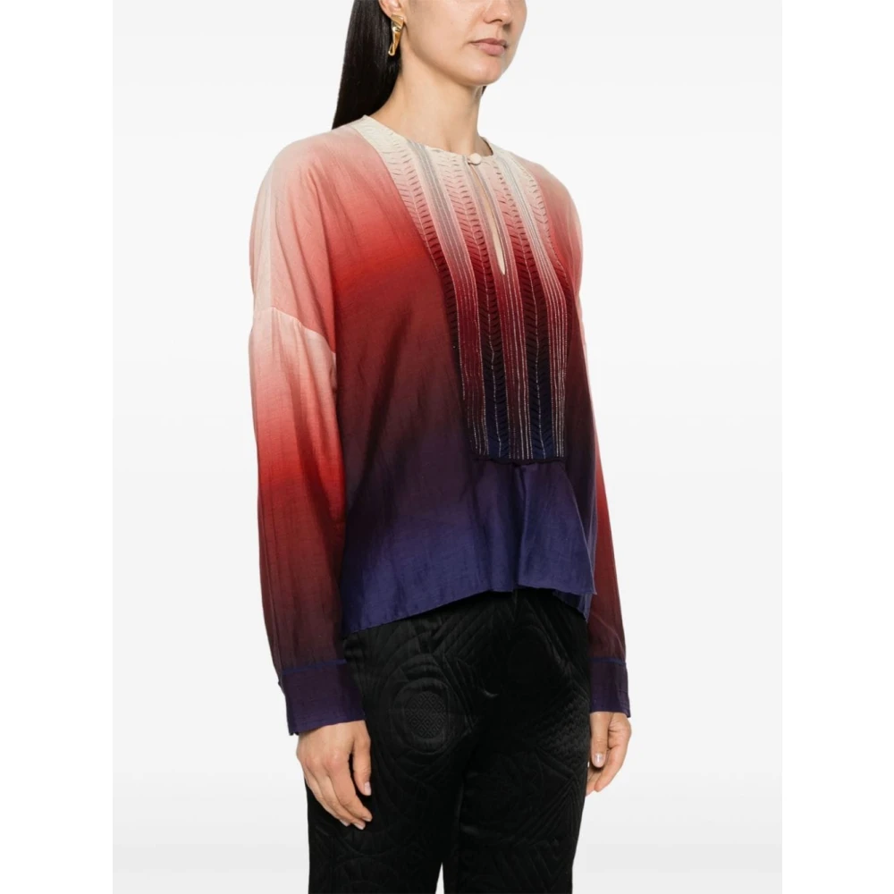 Forte Multicolor Degrade Ronde Hals Shirt Multicolor Dames