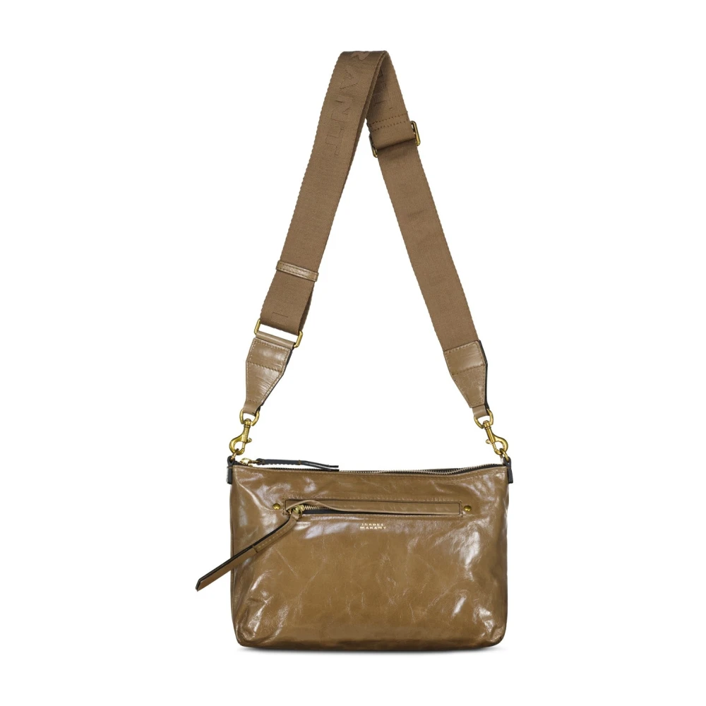 Isabel marant Leren schoudertas met gouden details Blue Heren