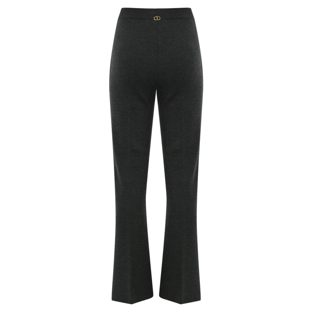 Twinset Wollen Wijde Ribbroek Black Dames