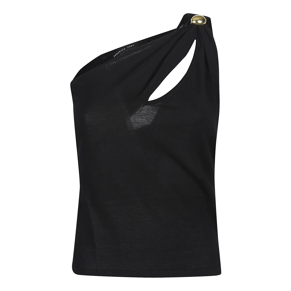 Federica Tosi Stijlvolle Cut Out Top Black Dames