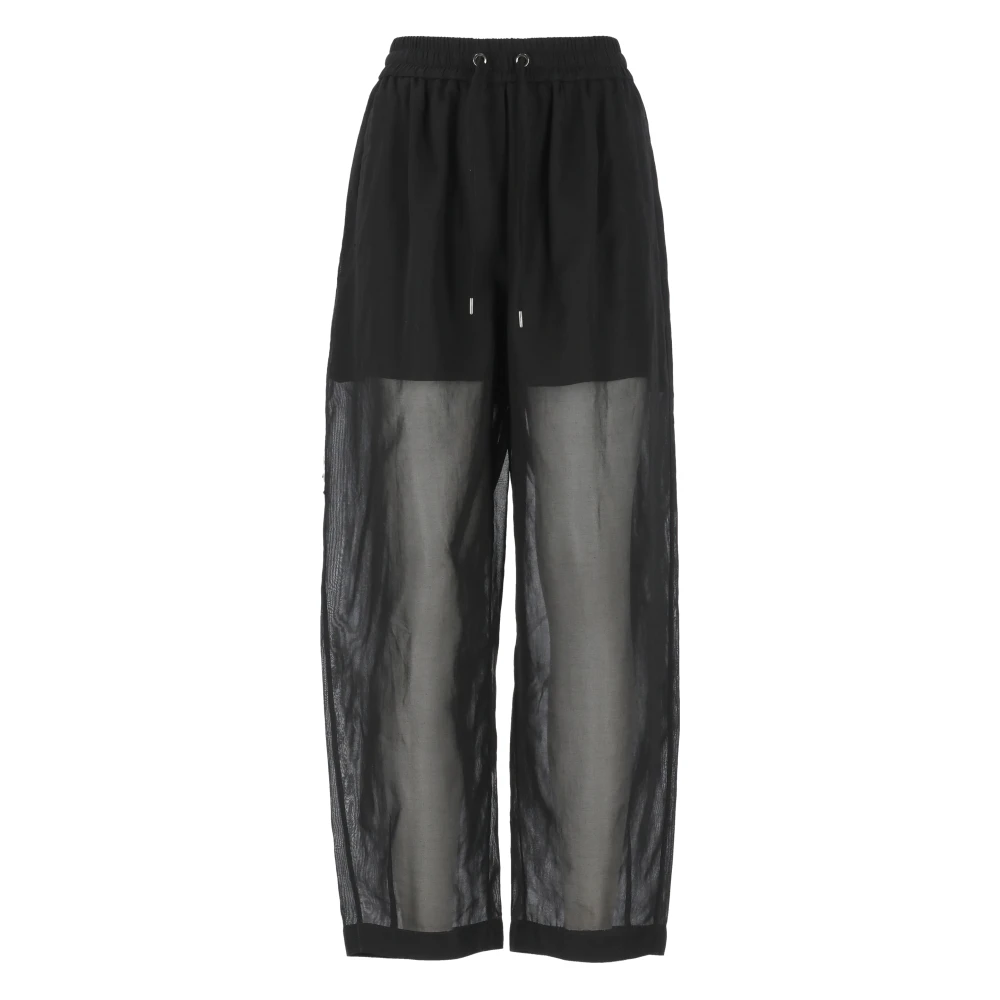 BRUNELLO CUCINELLI Zwarte katoenen broek met elastische taille Black Dames