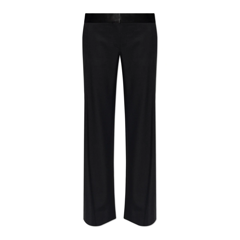 Victoria Beckham Broek met wollen afwerking Black Dames