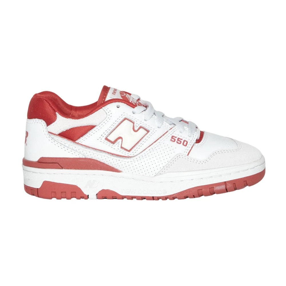 New Balance Leren Sneakers met Stoffen Details Heren Schoenen Rood