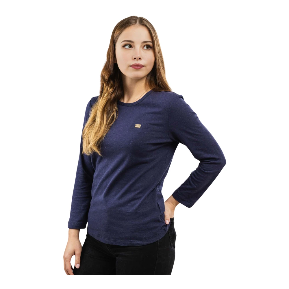 Emporio Armani EA7 Navy Longsleeve Shirt Blue Dames