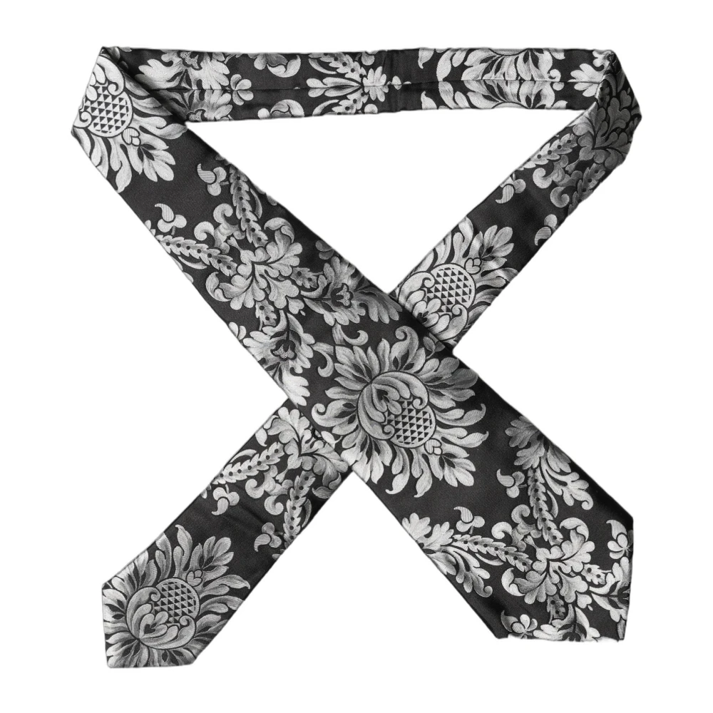Dolce & Gabbana , Ties, Female, Black, One Size, Floral Silk Adjustable Necktie